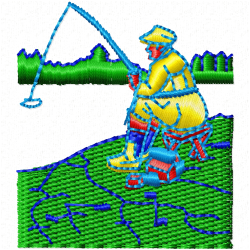 Fishing Embroidery Design 4